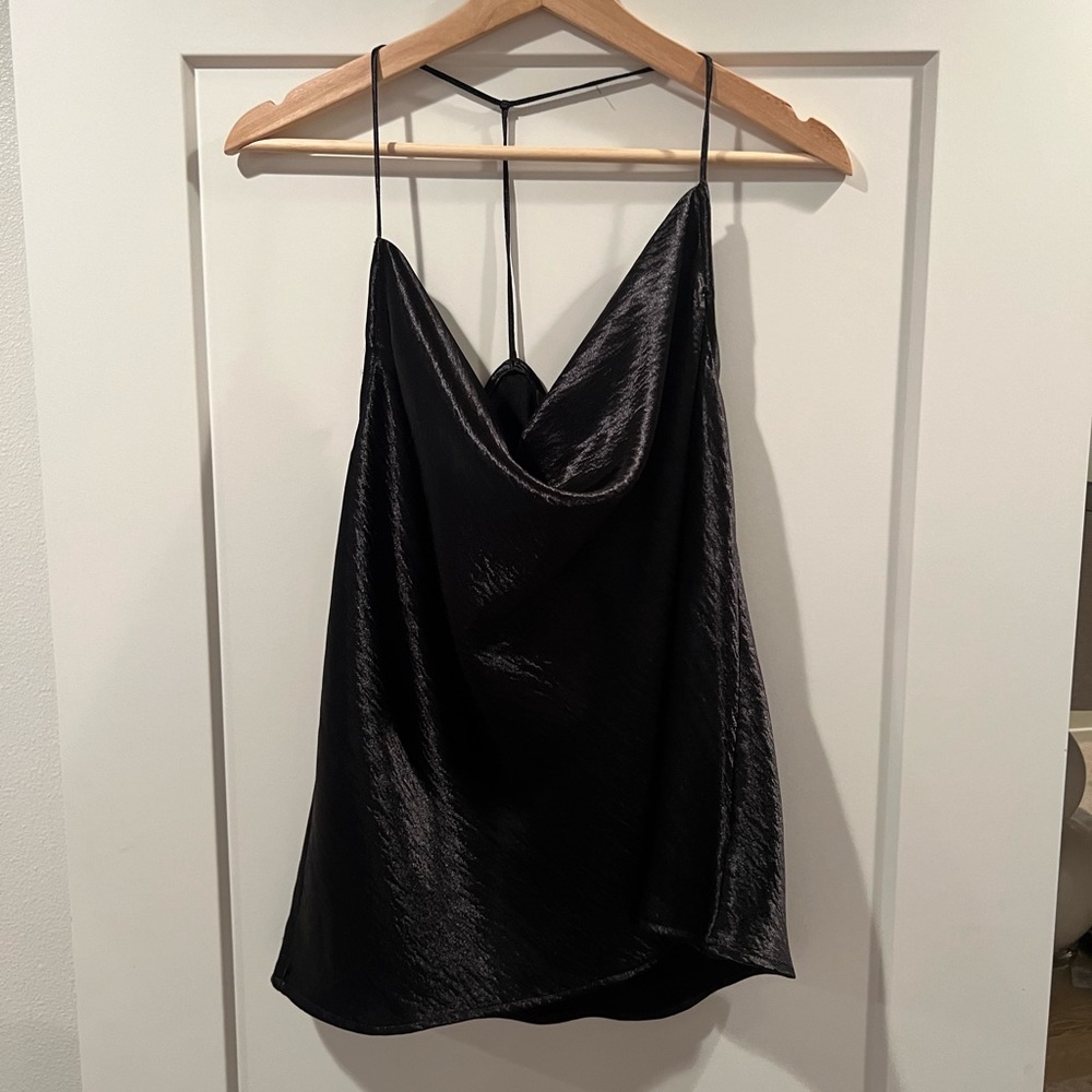 Express Black Satin Tank Top
